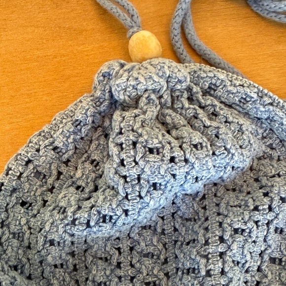 Blue Crochet Denim Mini Dress. 100% Cotton. Made in Peru - Picture 3 of 4